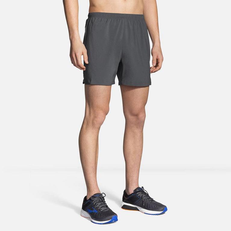 Brooks Sherpa 5 - Mens Running Shorts - Grey (37120FJNC)